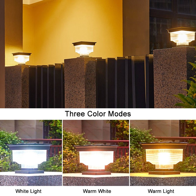 Super Bright Outdoor Garden Courtyard Fence Ip65 Waterproof Solar Gate Post Lamp Pillar Light