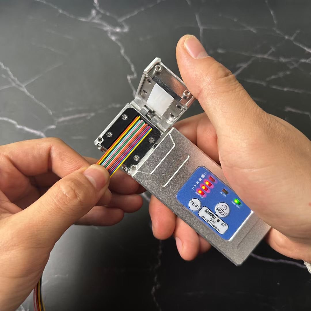 SHERUI New Model S10 Fiber Thermal Stripper Hot Jacket Ribbon Fiber Stripper In-built Lithium Battery Bundle Fiber Stripper