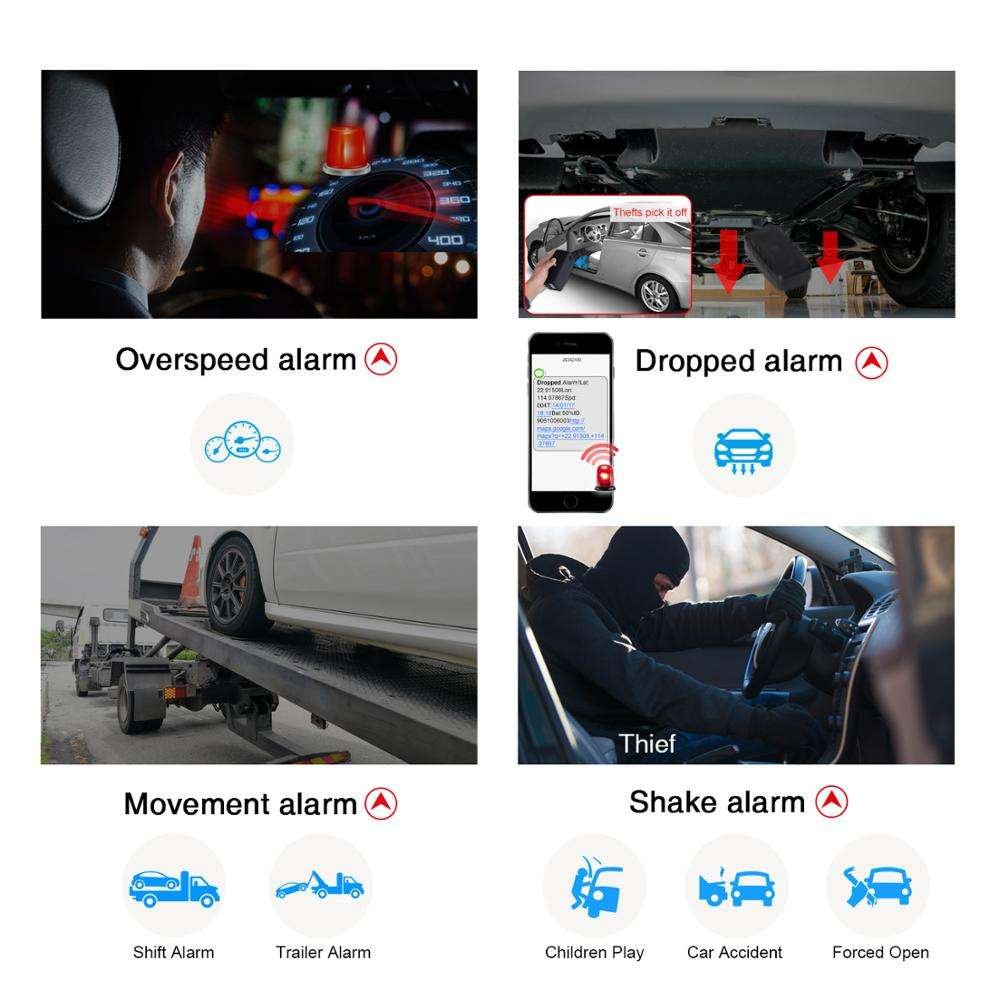 Long Standby 4G 10000mAh Mini GPS Tracker for Vehicle Pets Dashboard Placement with Locator Function Compatible with PC IOS App