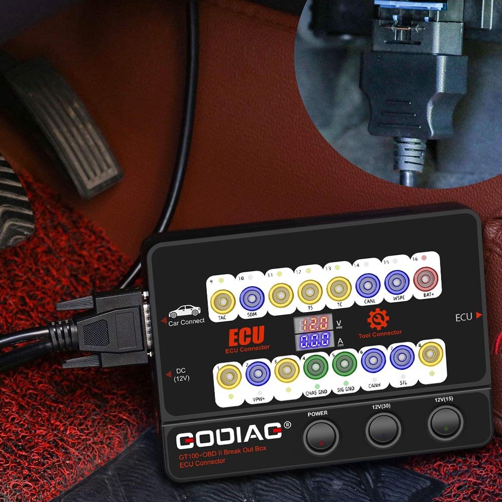 GODIAG GT100+ AUTO TOOLS OBD II Break Out Box ECU Connector