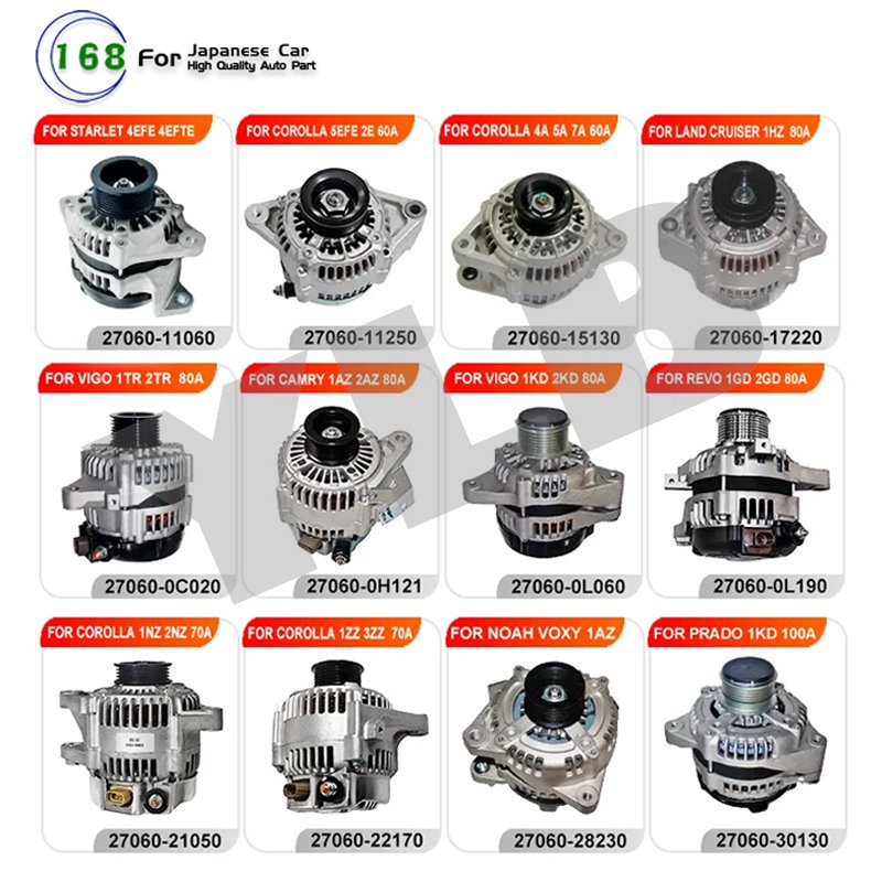 Auto Part 12V 24V Auto Electrical Car Alternator for Toyota Land Cruiser Honda Civic Nissan Suzuki Mitsubishi Lexus