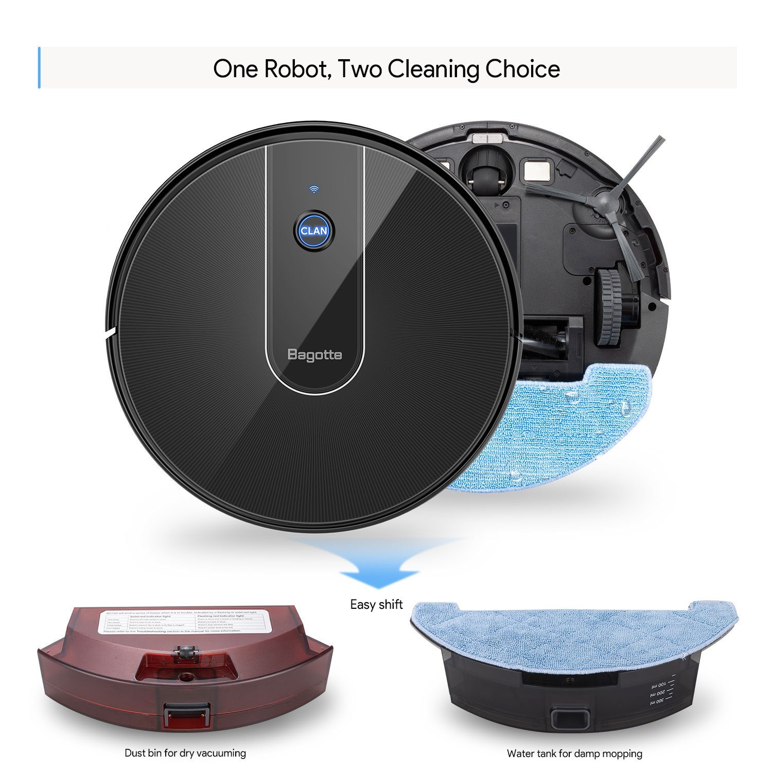 Bagotte OEM ODM Vaccum Cleaner Home Robot Vacuum Cleaner Household Vacuum Clean Robot