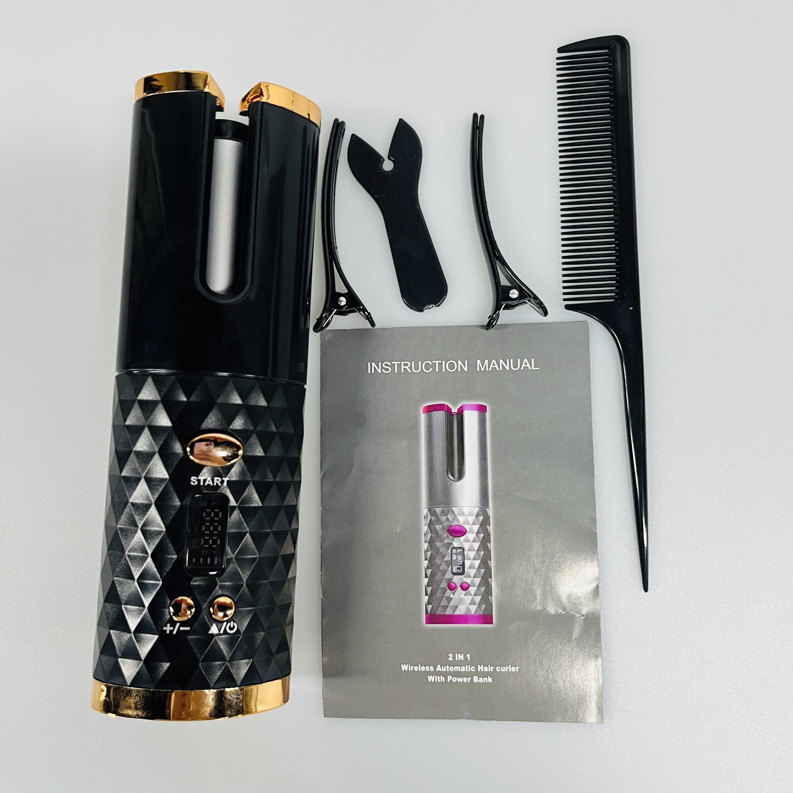 Professional Cordless Auto Curler USB Charging and Portable Hair Curler with 6 Adjustable Temperature & Timer