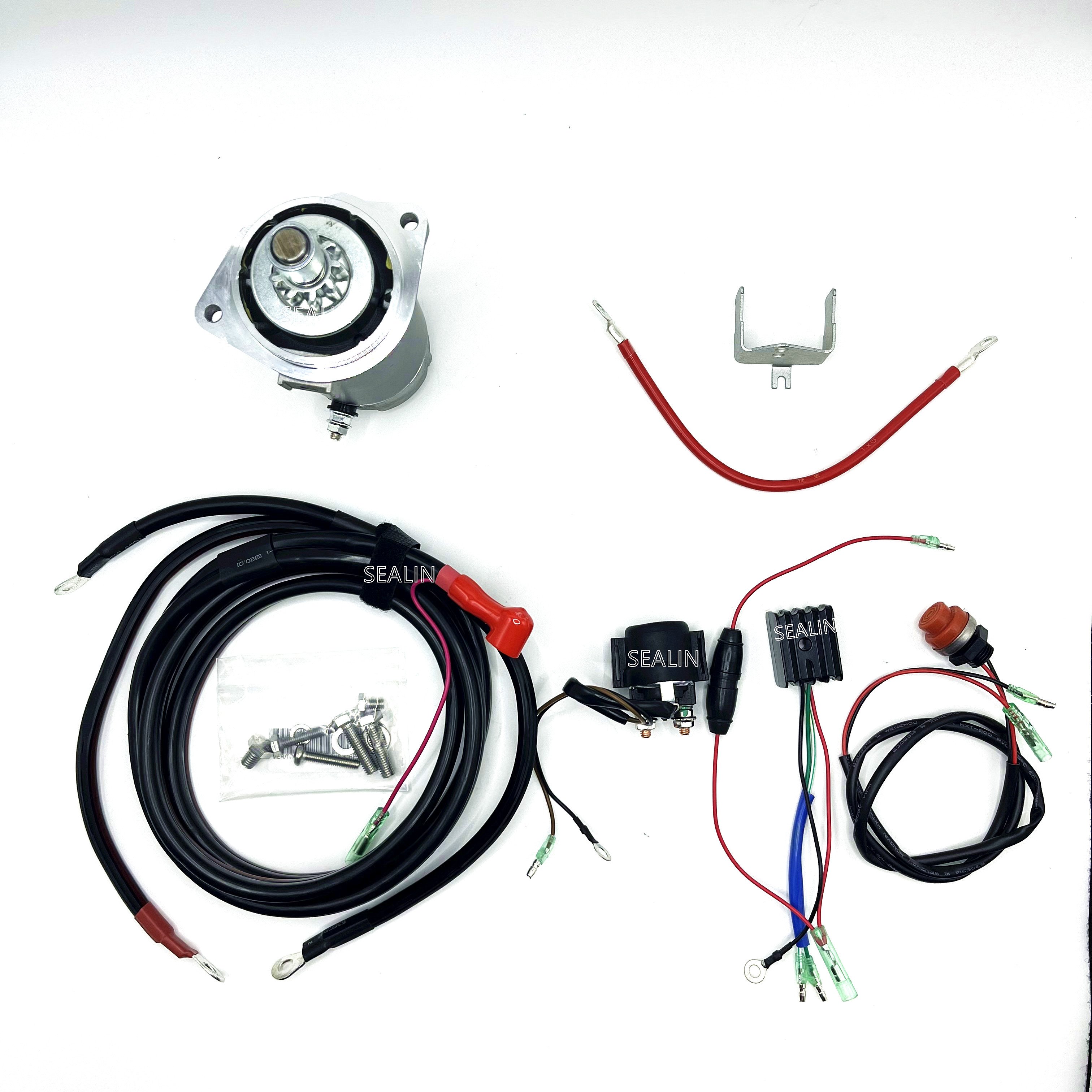 Electric Start Conversion Kit for Tohatsu 15hp 20hp 30hp 40hp 50hp Outboard Engine Starter Motor Relay Cable Rectifier