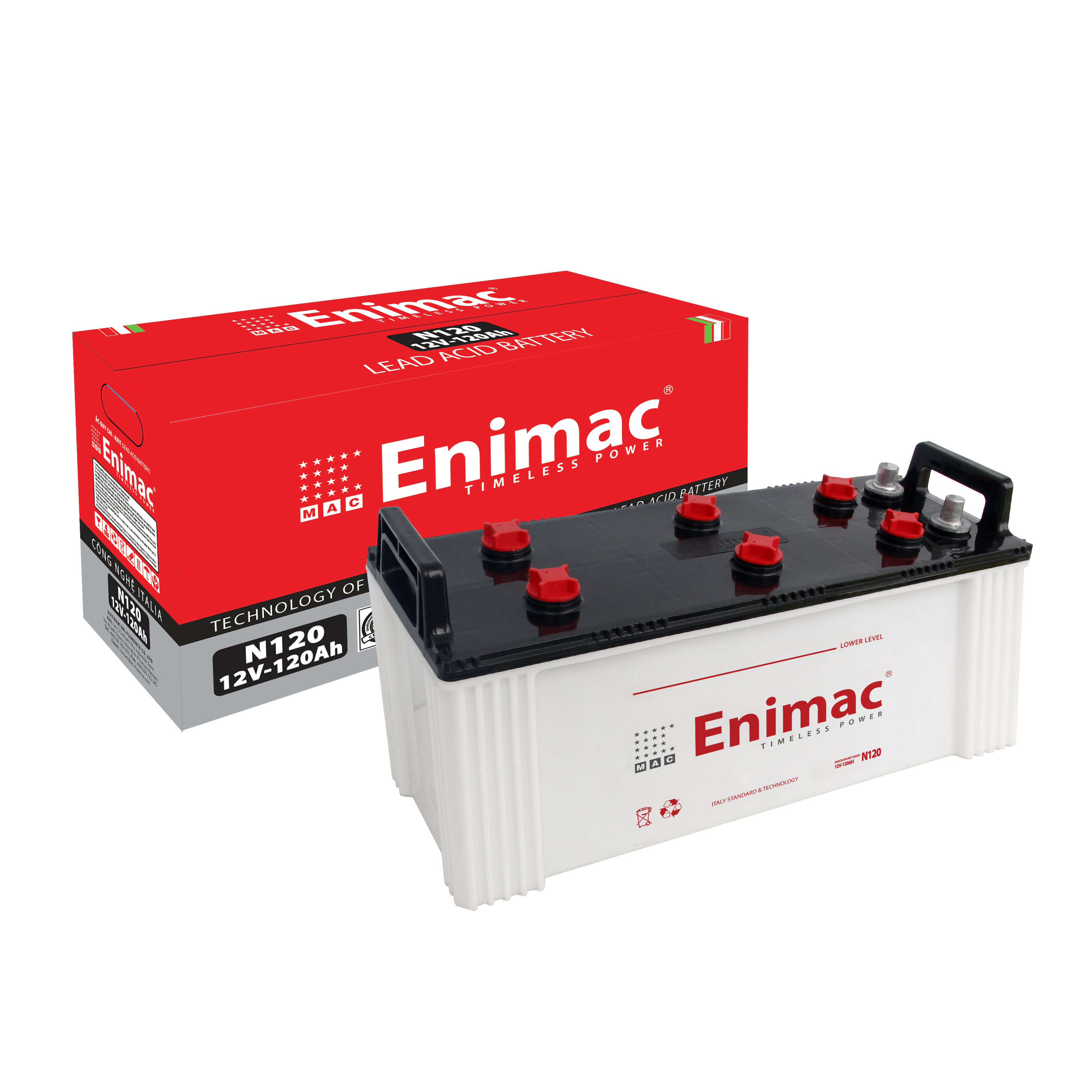 FACTORY PRICE DRIED BATTERY N120R 120AH Battery for Car and Truck Made in Vietnam Good Quality