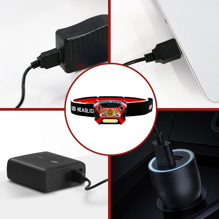 Strong Headlight Super Bright Rechargeable Car Repair Work Light Head Mounted Induction Auto Repair Maintenance Repair Light