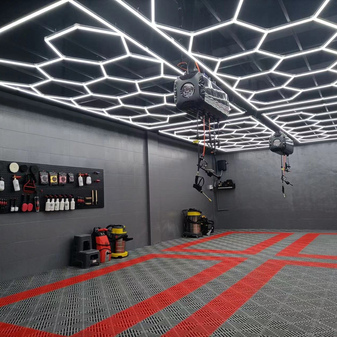 Car Detailing Hexagonal Lights Detail Garages Workshop Lights Lighting Car Wash Workshop