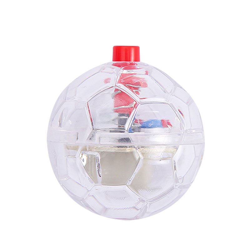 Transparent Interactive Cat Toy LED Flashing Ball Transparent Plastic Entertainment Pet Toy Small LED Rotating Rolling Teasing
