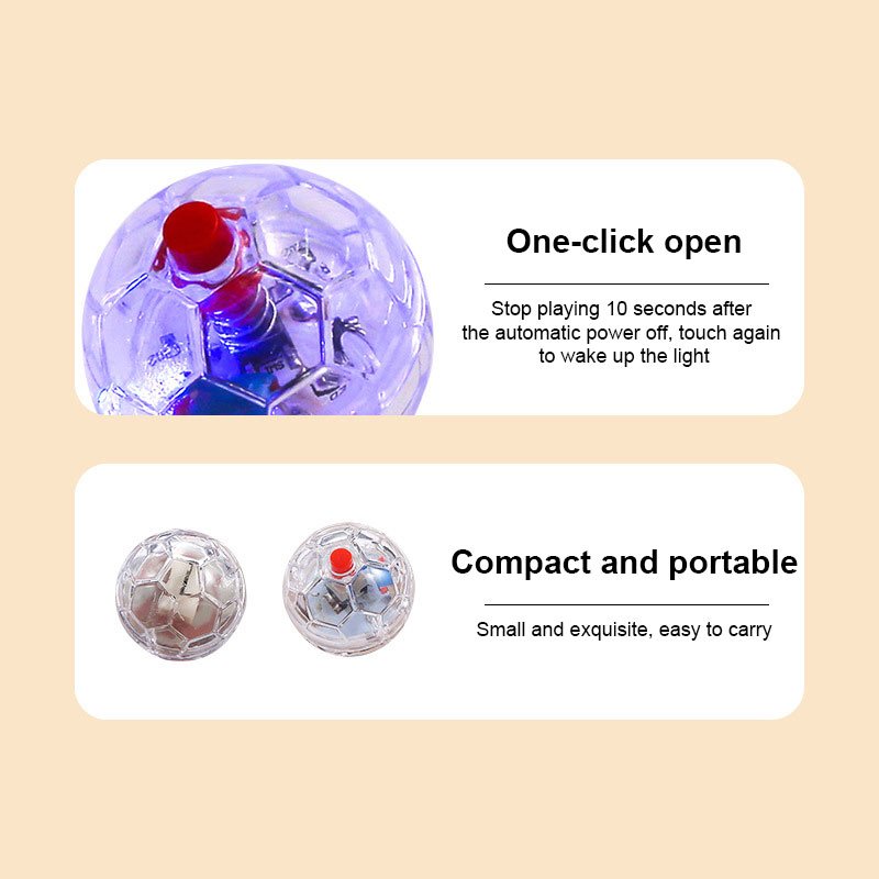 Transparent Interactive Cat Toy LED Flashing Ball Transparent Plastic Entertainment Pet Toy Small LED Rotating Rolling Teasing