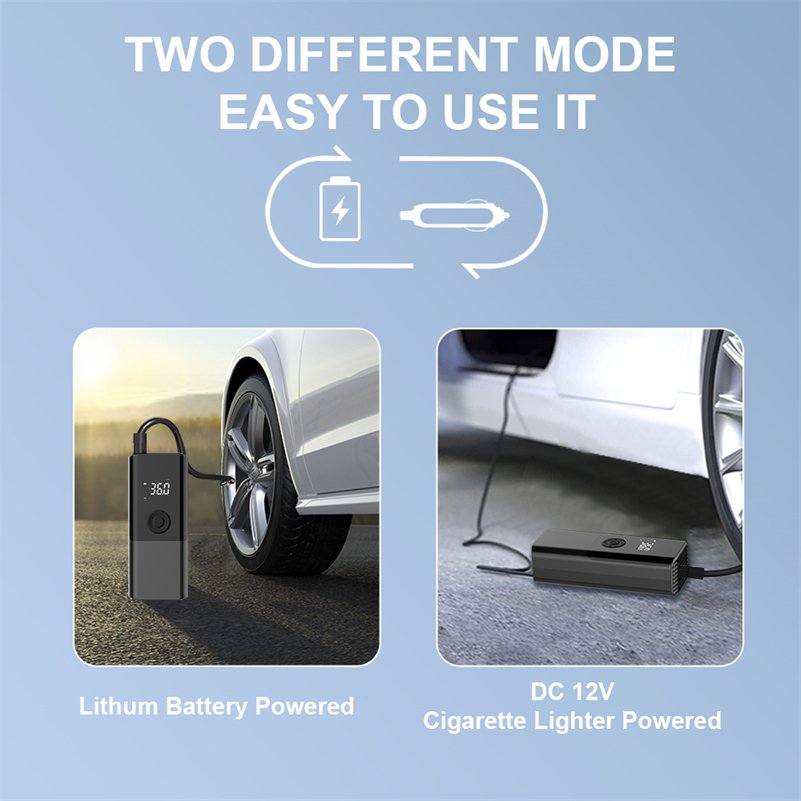Newest Portable 150psi DC 12V Auto Stop Wired Car Tire Inflator Pump ABS Material Vehicle Tire Inflator with None Battery