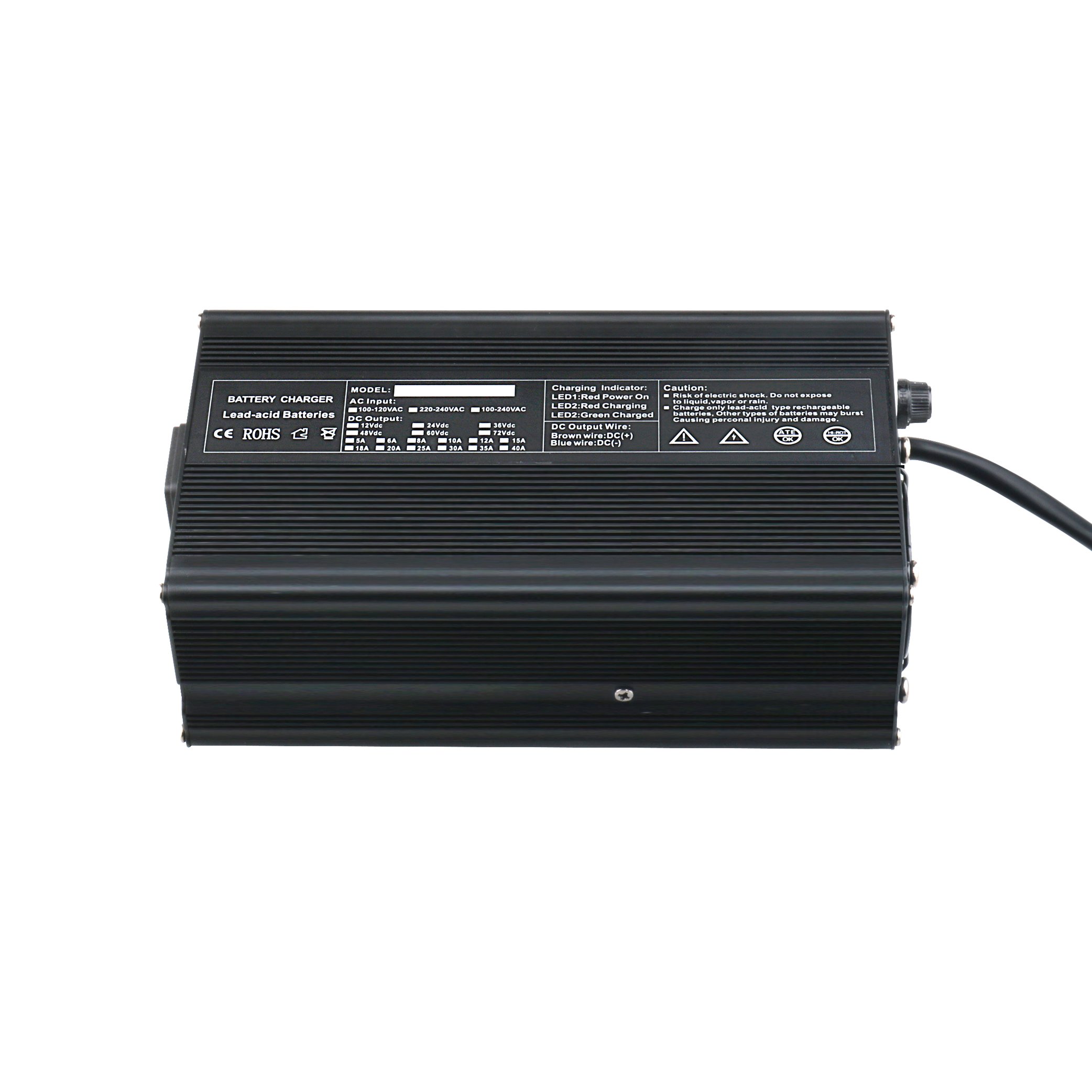 Lithium Battery Charger 48V 10A LiFePO4 Battery Charger with 0V Smart Charge Function 58.4V 10A AC-DC Lithium Iron Deep Cycle Ba