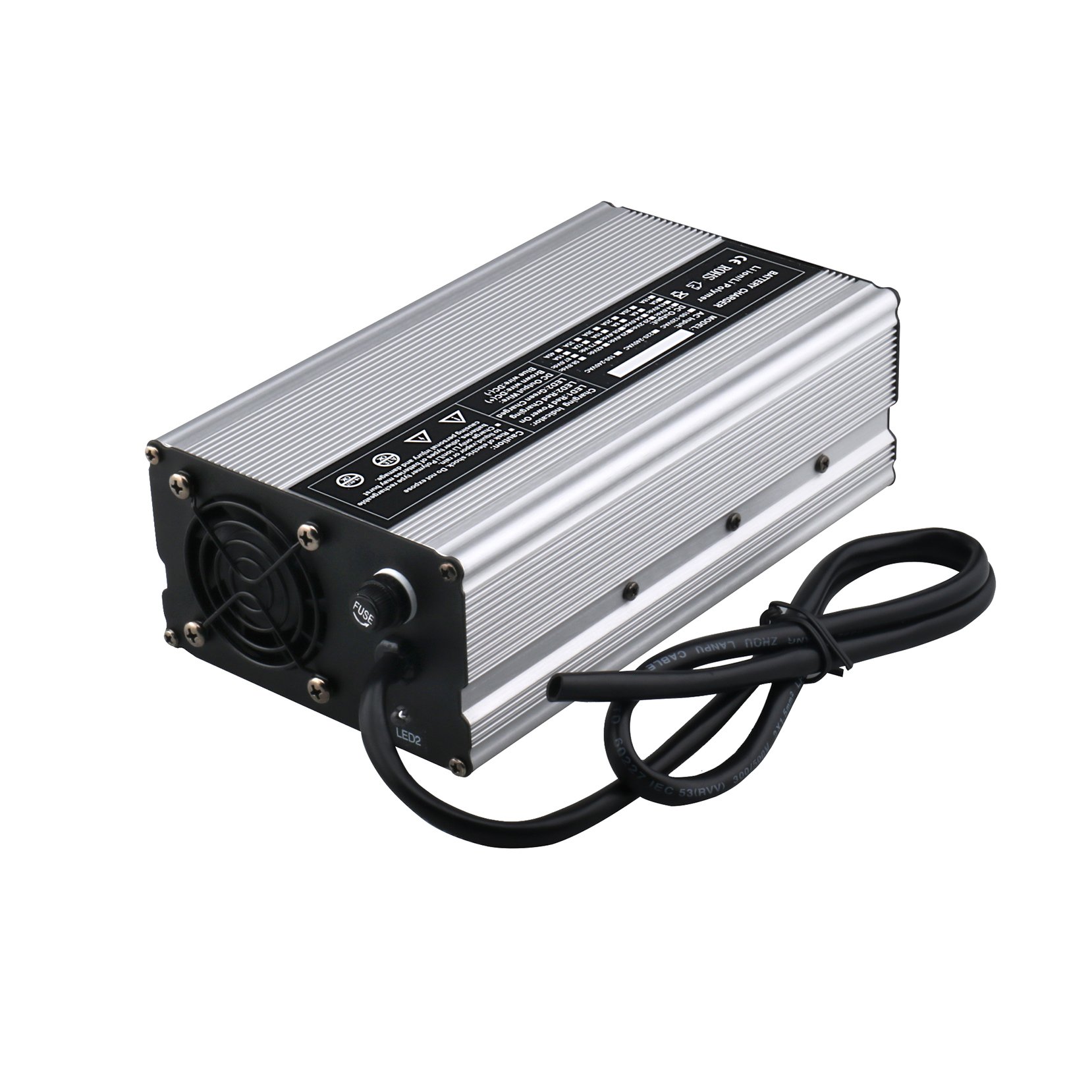 Lithium Battery Charger 48V 10A LiFePO4 Battery Charger with 0V Smart Charge Function 58.4V 10A AC-DC Lithium Iron Deep Cycle Ba