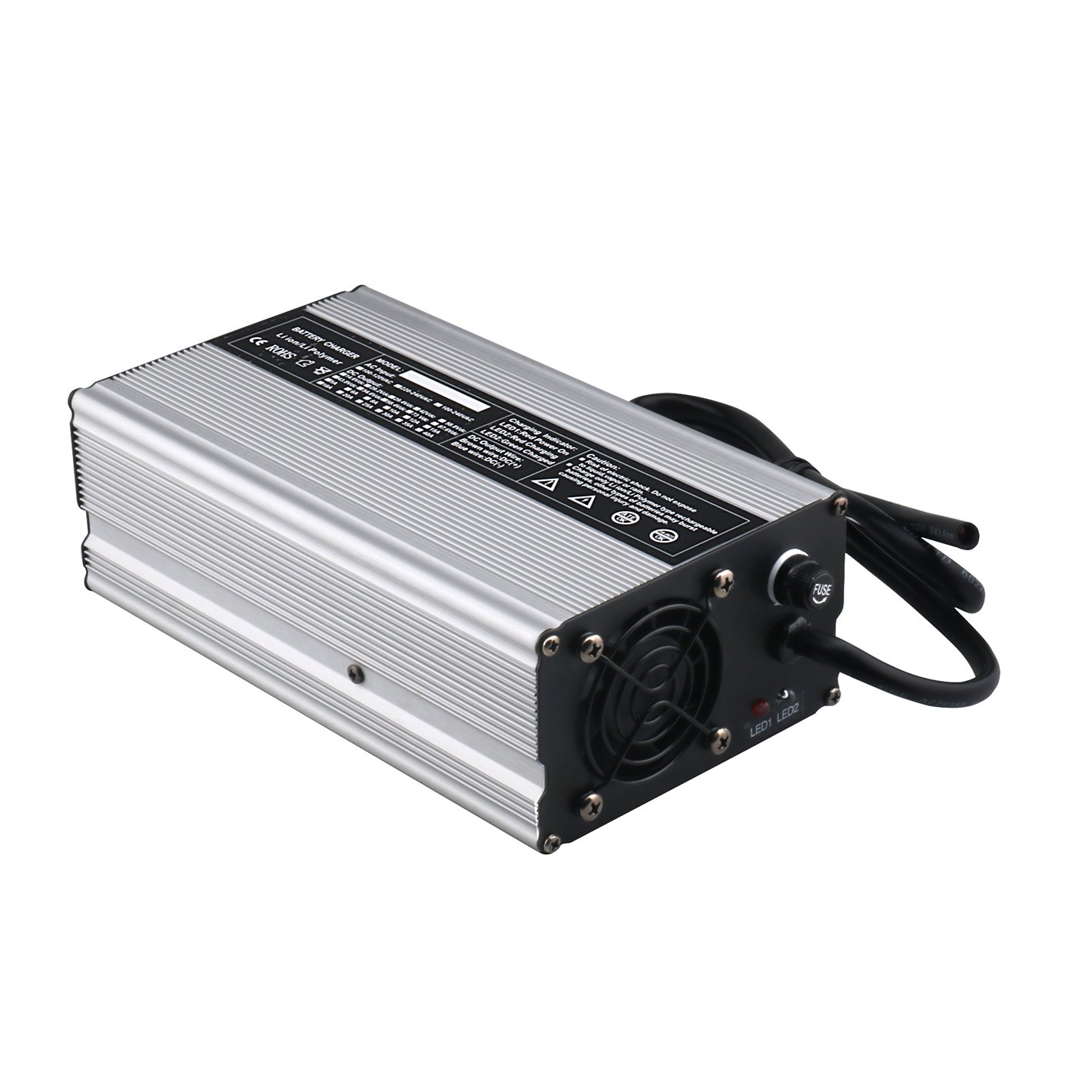 Lithium Battery Charger 48V 10A LiFePO4 Battery Charger with 0V Smart Charge Function 58.4V 10A AC-DC Lithium Iron Deep Cycle Ba