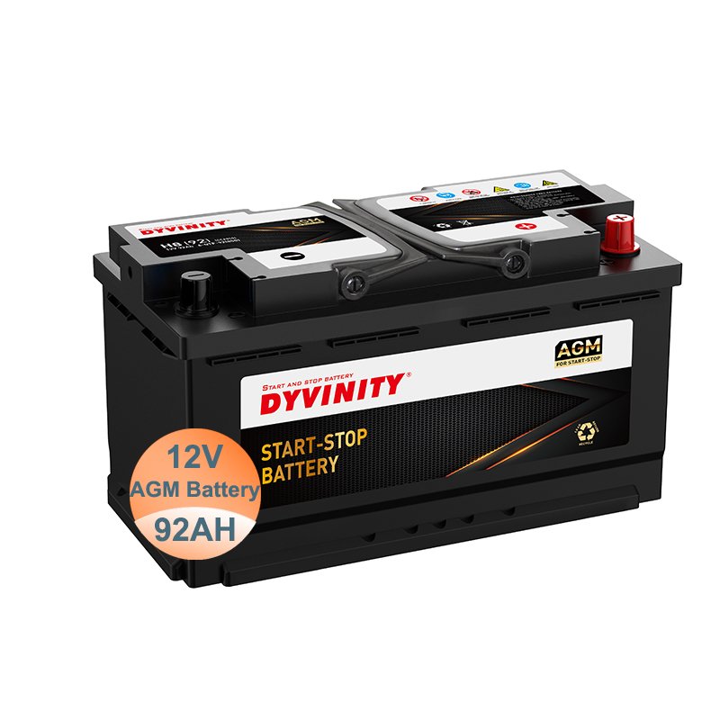 New 12V 92AH AGM Auto Batteries Lead Acid Car Battery with 850 CCA for Car Use