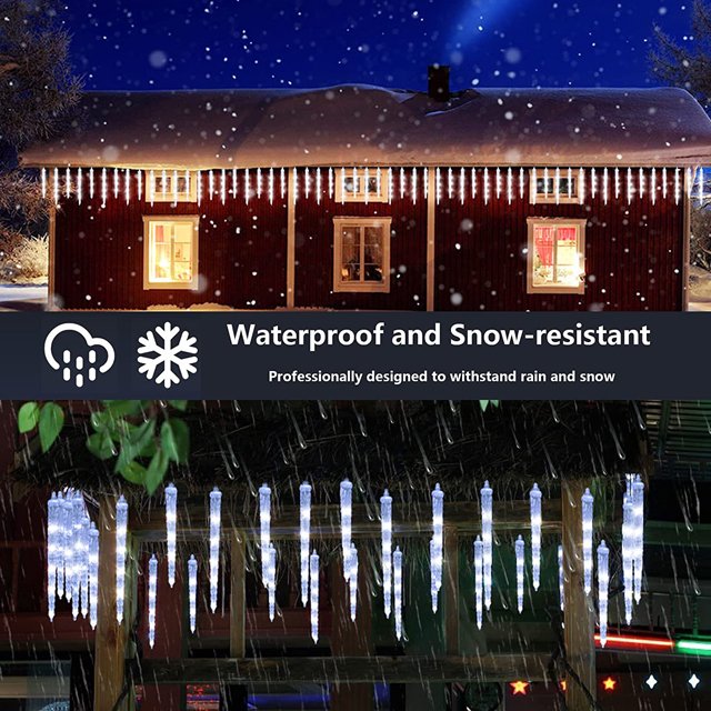 Christmas Holiday Battery Powered Crystal Led Icicle String Lights with White Icicle Lamp for Christmas Decoration for Christmas