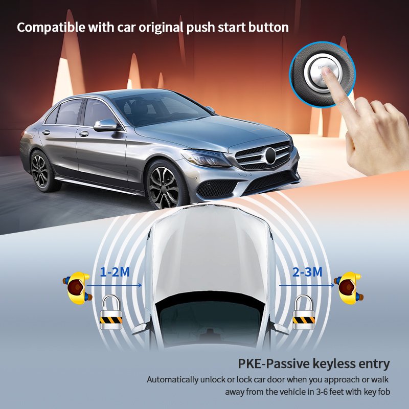 EASYGUARD for 20-22 GLE GAS W167 with Factory Push Start Button CAN BUS PKE Remote Starter Proximity Lock Unlock KIT