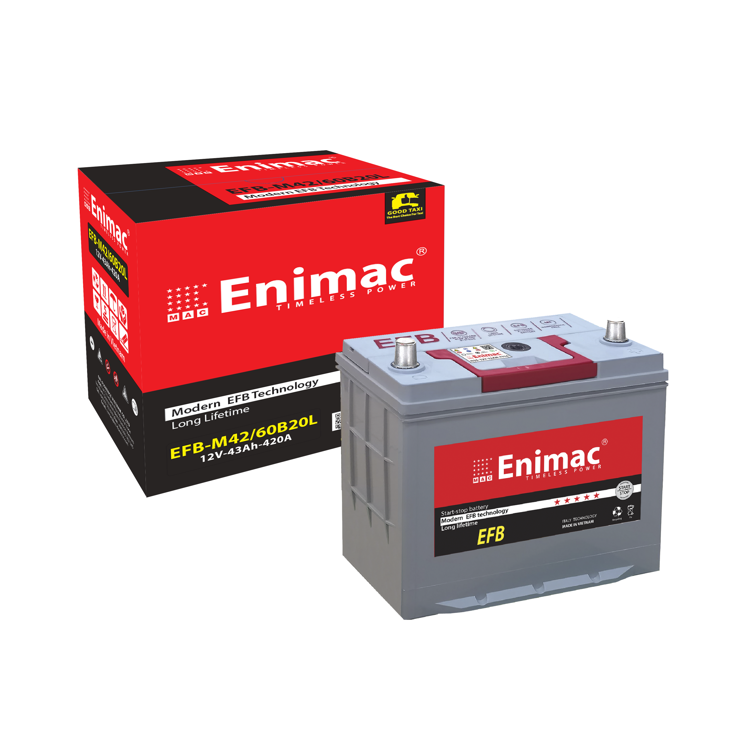 EFB M42/60B20L 12V 43AH Auto Battery MF Lead Acid 100AH Long Lifespan New Starting Power for Car Start Stop System