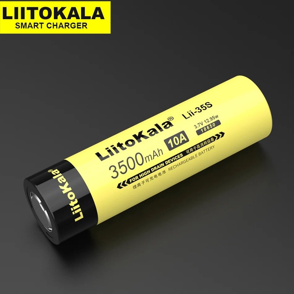 Factory Outlet Original 3500mAh 10A Discharge Power Battery for High Drain Devices LiitoKala Lii-35S 3.7V 18650 Li-ion Battery