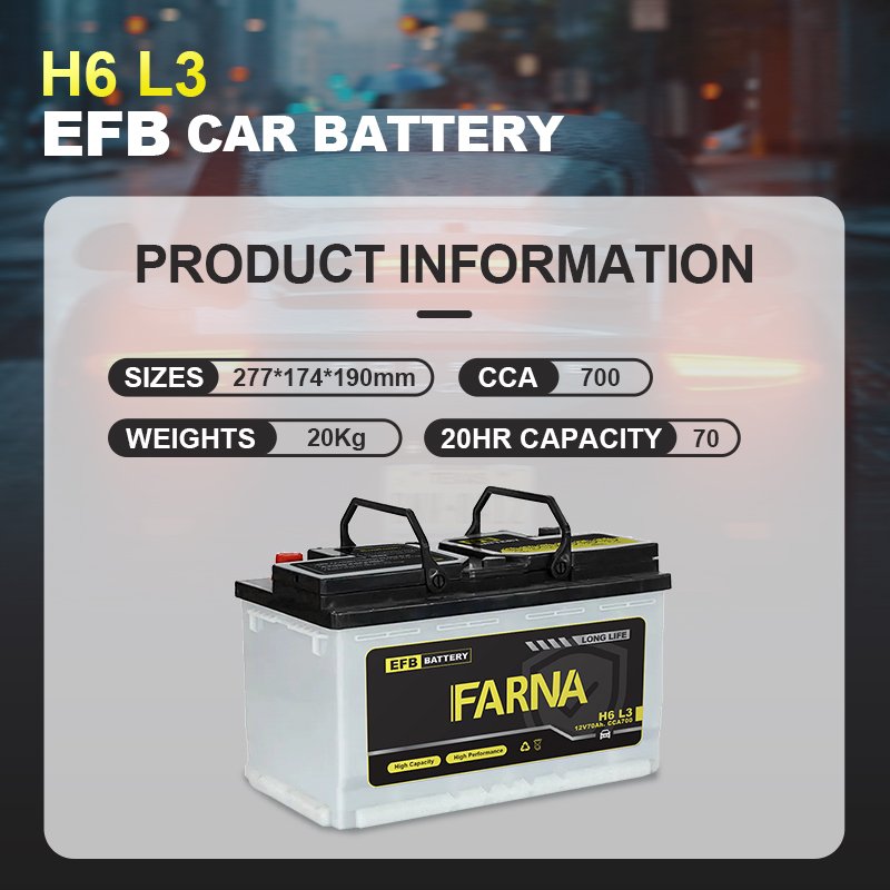 EFB Car Battery Lead Acid Auto Batteries 12V 70AH for Honda Accord Japanese Cars JIS Standard Free Maintenance