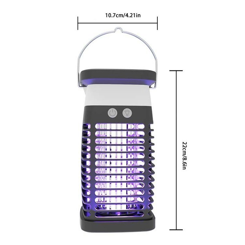 Solar Bug Zapper Outdoor & Indoor Mosquito Zapper Waterproof Fly Trap Portable Electric Mosquito Killer with LED Light for Home