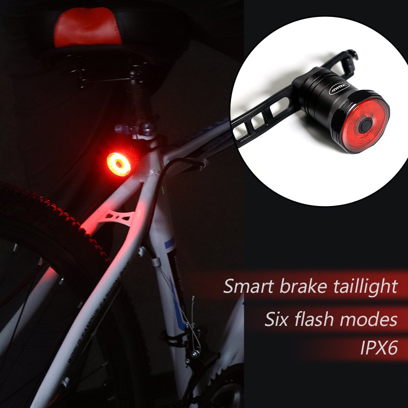 Leadbike Bicycle Rear Light Smart Auto Brake Sensing Tail Light LED Charging Waterproof IPX6 Cycling Taillight Bike Accessories