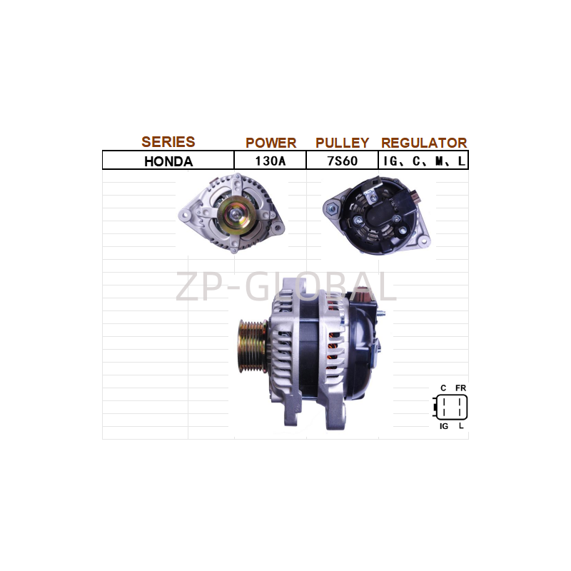 change- car- alternator 31100-R40-A01 for Honda Accord 2.4L 2008-12 (8th generation), Acura TSX w/2.4L Odyssey 08
