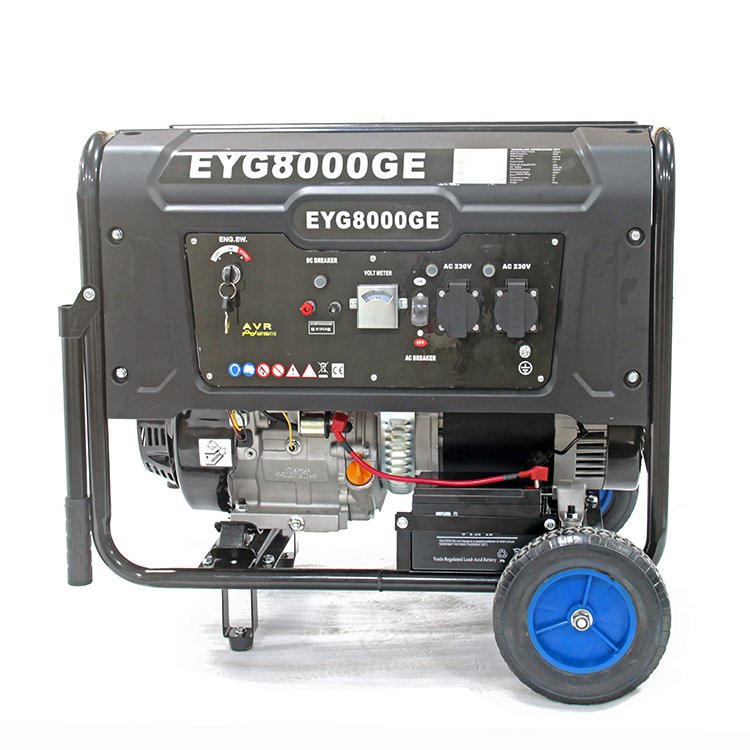 6500W 6.0KW Car Alternator Single Phase 4 Stroke Gasoline Generator Big Power With Handles And Wheels