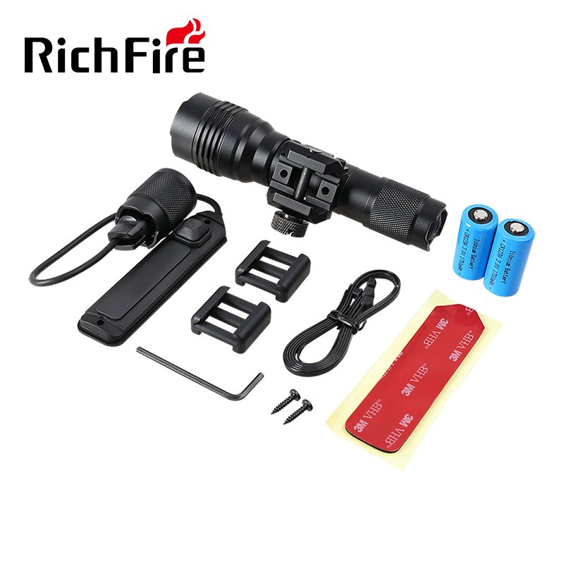 RichFire Professional Tactical Flashlight High Power 5000 Lumens Flash Light Rechargeable Brightest LED Flashlight