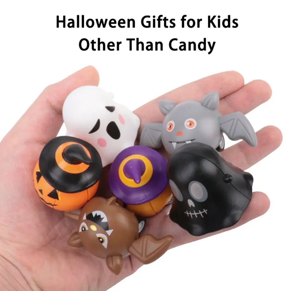 12 Pack Halloween Pull Back Cars Bat Pumpkin Ghost Mini Crawling Toys for Party Favors Trick-or-Treat Alternatives