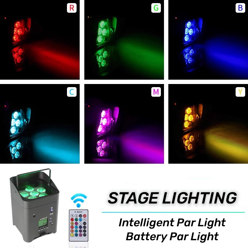 8/10pcs 6x18w RGBWAUV 6in1 Wireless DMX Battery Powered Wifi Led Par Light Uplight With Flight Case for Disco Party Wedding DJ