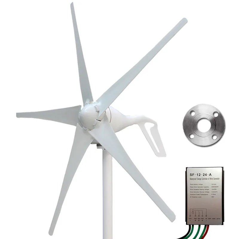 400W/800W 12V/24V MPPT Wind Turbine Generator 3/5/6 Blades Wind Generator Permanent Magnet Alternator Home Use Aerogenerator