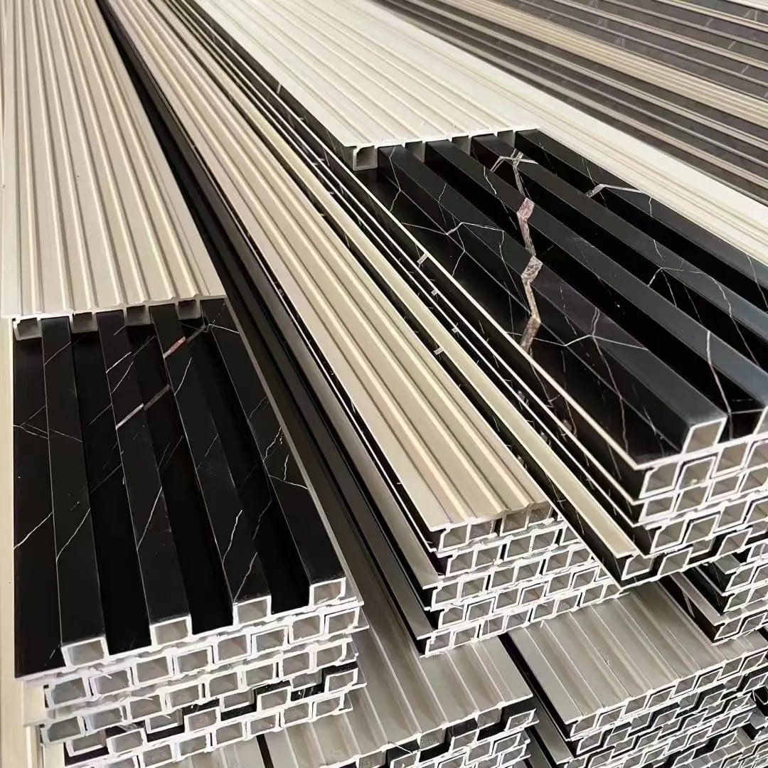 Wood Alternative Panels WPC Fluted Wall Panel 3D PVC Wall Panel Modern Wallpaper Waterproof for Cars 3 Years Customized Size