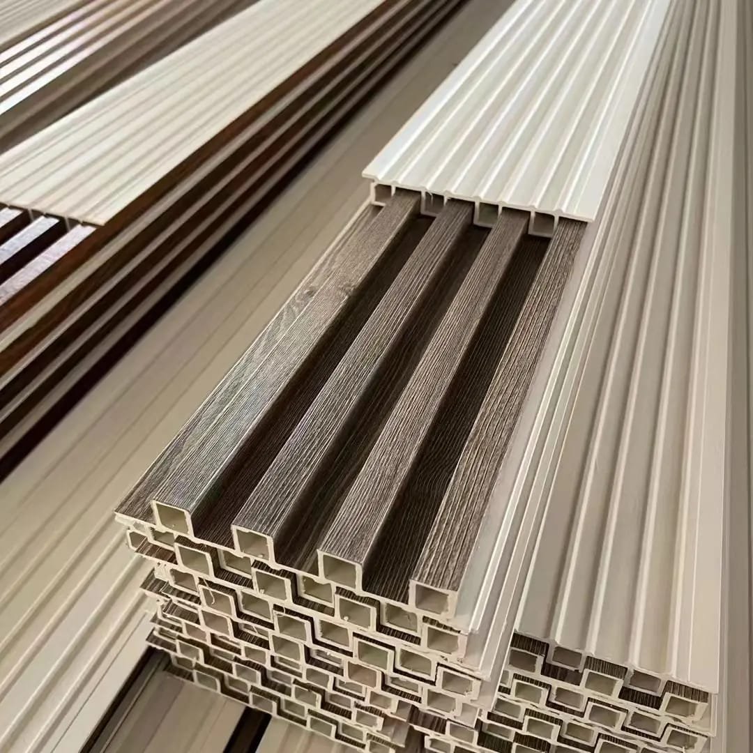 Wood Alternative Panels WPC Fluted Wall Panel 3D PVC Wall Panel Modern Wallpaper Waterproof for Cars 3 Years Customized Size