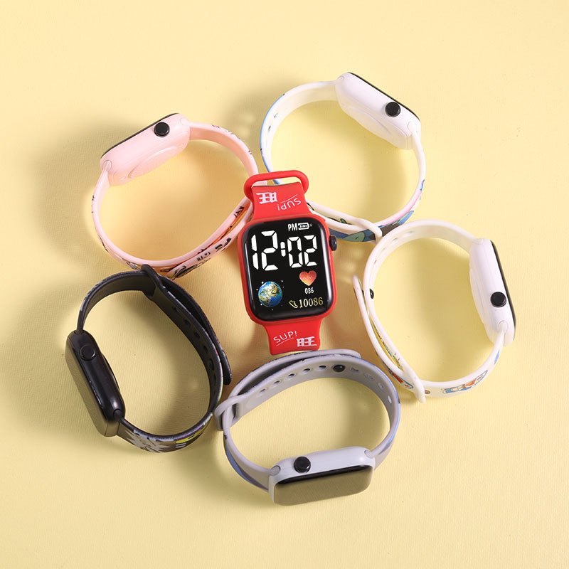 JHD Digital LED Children's Watch With Animal Printed Electronic Kids Bracelet Watch With Fun Cartoon Print