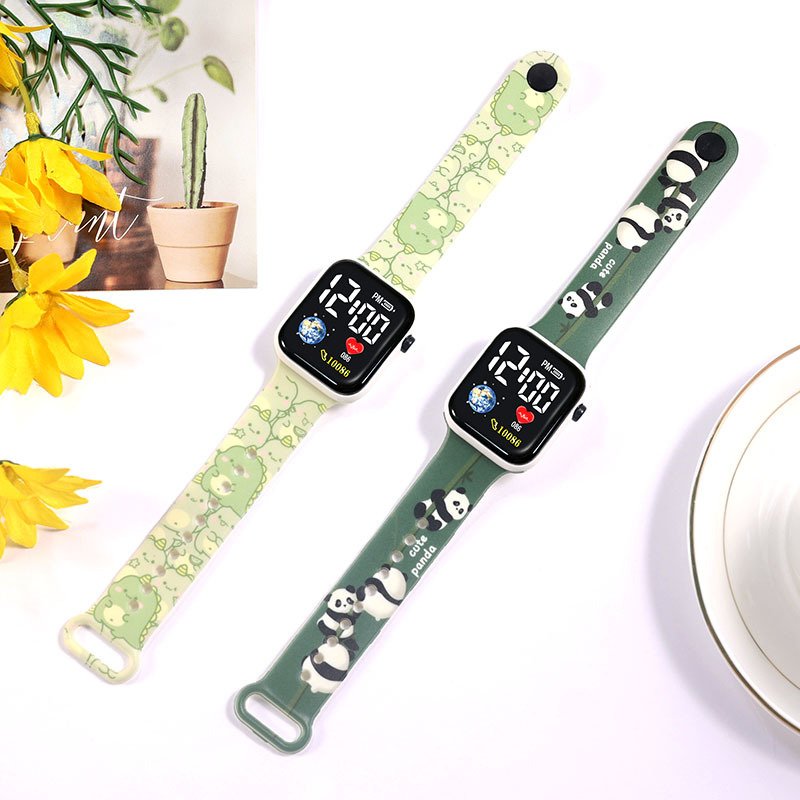 JHD Digital LED Children's Watch With Animal Printed Electronic Kids Bracelet Watch With Fun Cartoon Print