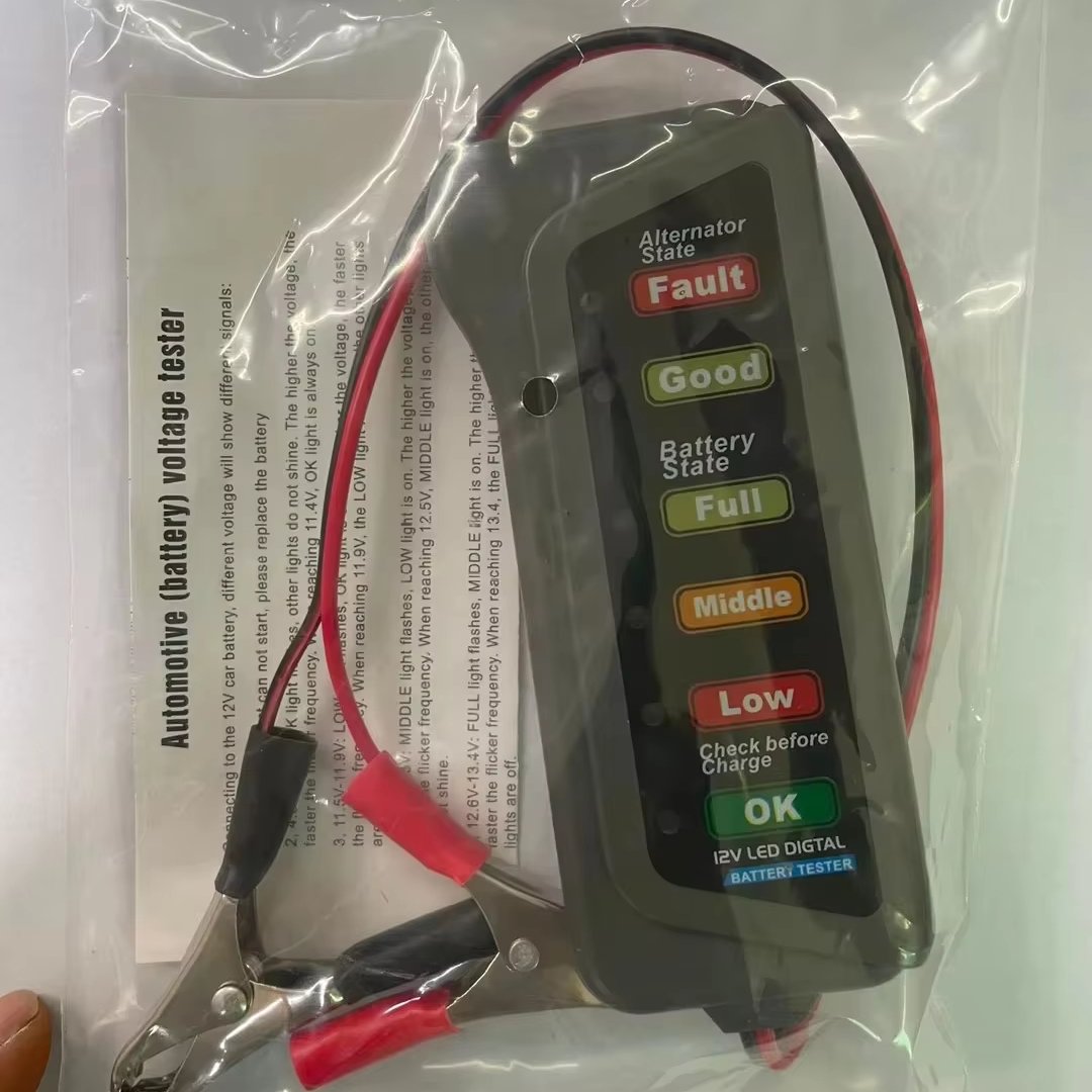 Hot Sale 12V Digital Automotive Battery Voltage Tester Alternator OBD2 Scanner Auto Diagnostic Tool With 6 LED Lights for Cars