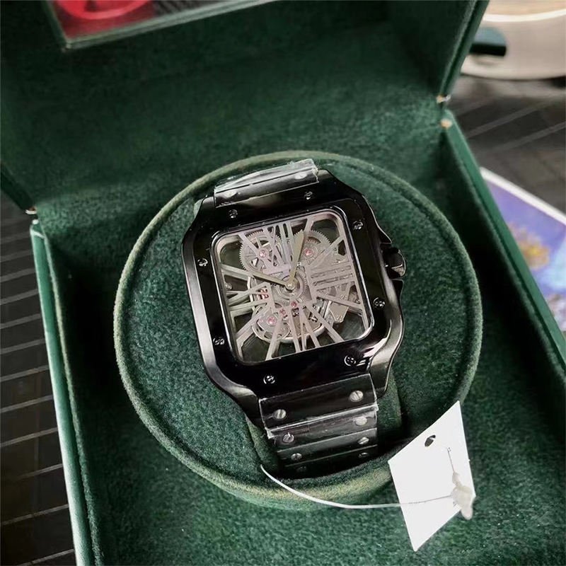Watch New High Quality Gold Skeleton Men Hand-wind Mechanical Stainless Steel Brand Wristwatches