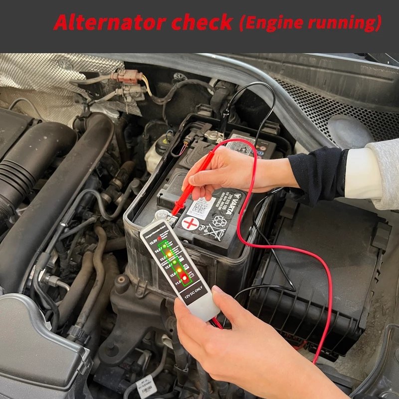 Car Battery Capacity Tester 12V Alternator & Battery State Check Automotive Circuit Tester Tool LED Indicatfor Motorcycle
