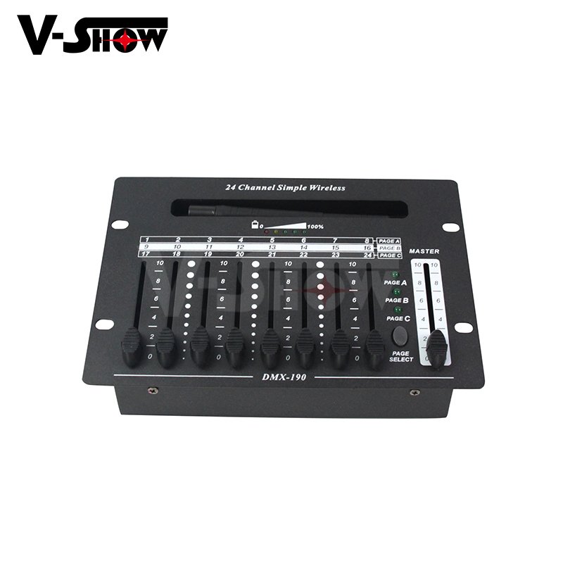 VSHOW C24BW Portable Lithium Battery Mini 24 Channel Wireless DMX Controller for Battery Lighting or More RGB Lamp