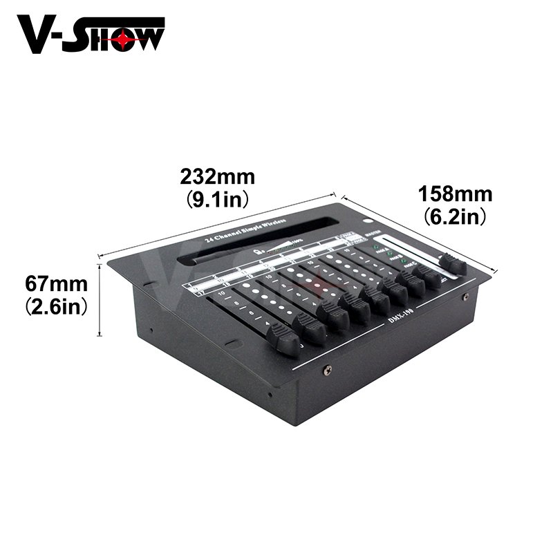 VSHOW C24BW Portable Lithium Battery Mini 24 Channel Wireless DMX Controller for Battery Lighting or More RGB Lamp