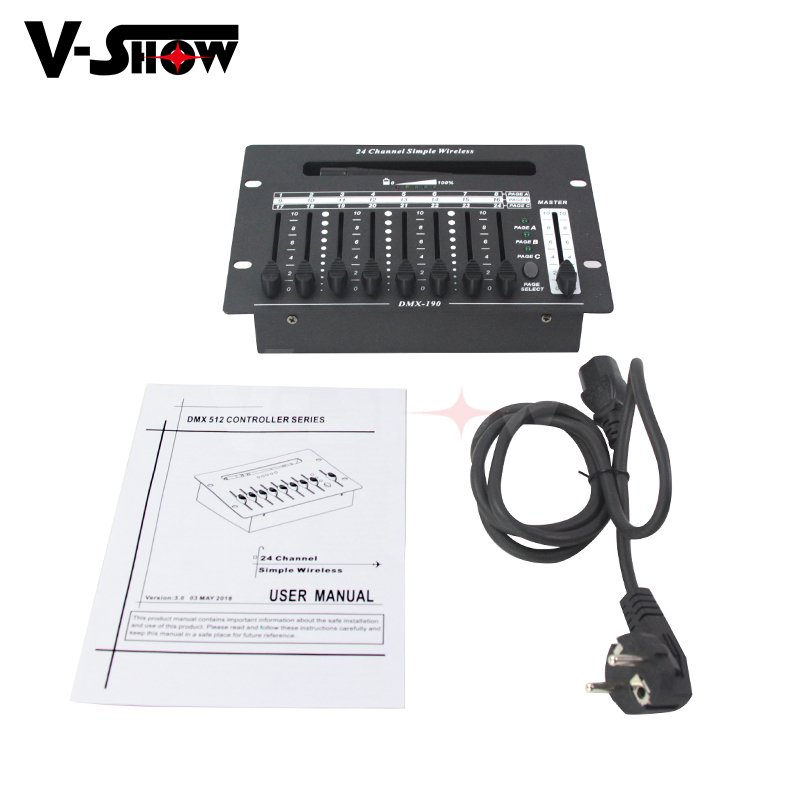 VSHOW C24BW Portable Lithium Battery Mini 24 Channel Wireless DMX Controller for Battery Lighting or More RGB Lamp