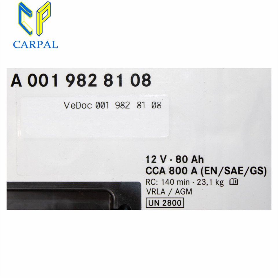 Carpal Factory Sale Car 12V Battery for Mercedes-Benz W246 W177 W205 W213 W176 C190 X290 0019828108