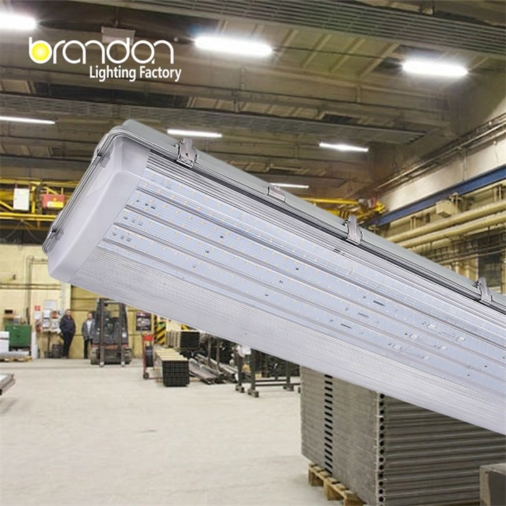 Brandon Wholesale 100W LED Waterproof Lighting With Etl 4ft LED Batten Cold Room Triproof LED Light Vapor Tight High Bay
