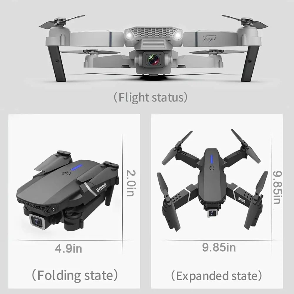 Wholesale Price Drone E88 Pro 4K UHD Dual Camera Flying Battery Long Range Portable Professional E88 E58 Drone Toy
