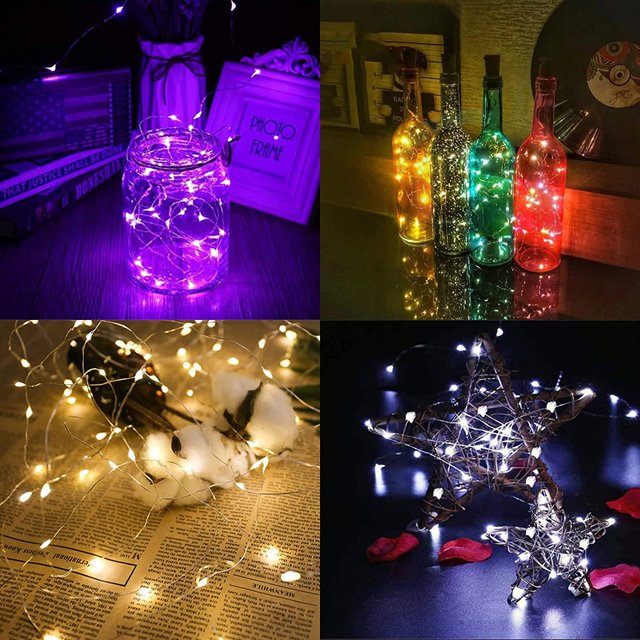 Button Battery Fairy Lights Operated 1M 10LED 2M 20 LED 3M Mini Copper Wire Fairy Lights for Christmas Decoration Fairy Lights