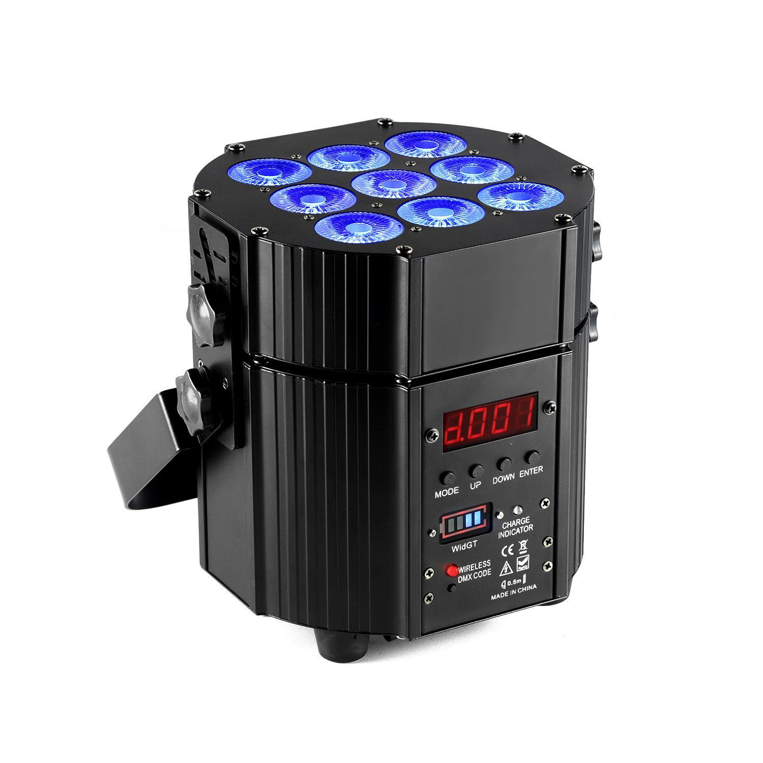 Charge 6in1 Flight case Battery Led Par Light Rgbwa+uv 6in1 9*10W Wireless Dmx Stage Wedding Par Party Pro Dj Event Lighting