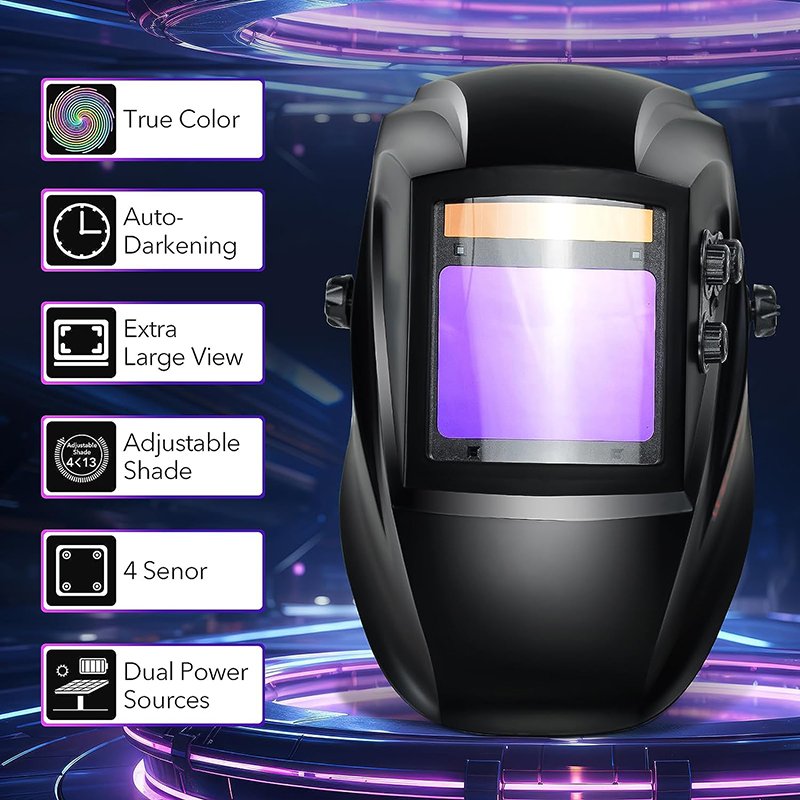 TRQ Mig Tig Mma Welder Use Great Value Welding Full Face Protector Auto Darkening Welding Helmet