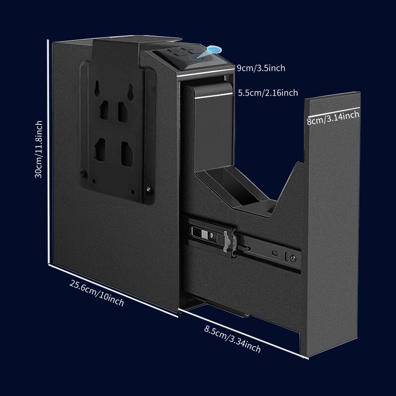 2023New Design Gun Safe Box for Home Convenience Stores bar Banks Blue Silent Fingerprint Electronic Digital Lock Metal Gun