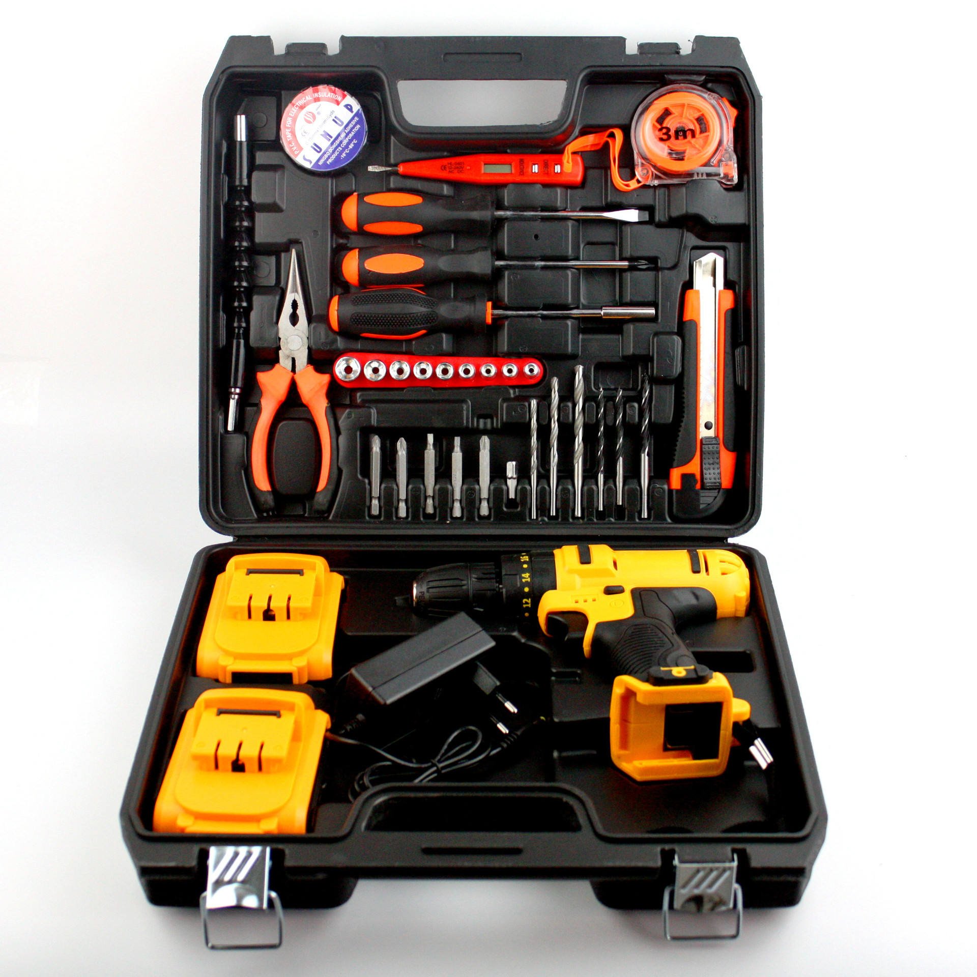 ZY High Quality Electrical Power Combo Kit Cordless Herramientas Drill Machine Set Other Hand Wrench Tool Box Set Tools Kit Tool