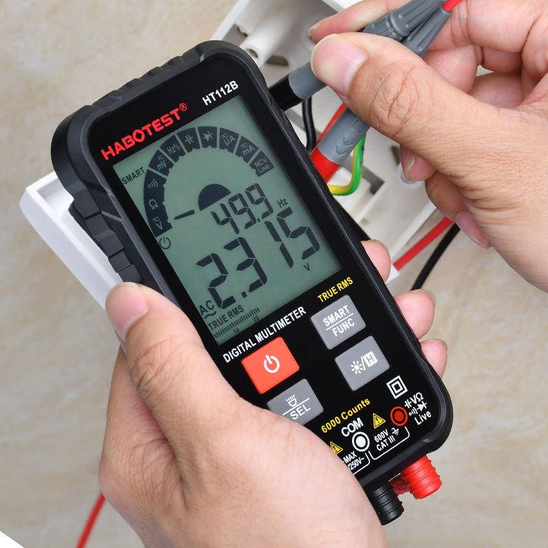 HT112B DMM Multimeter Digital Smart 600V 600mA Auto Range Multi Meter Live NCV Diode Test